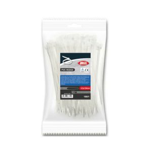 bijele plastične vezice 2,5 x 200 mm u pakiranju od 100 komada za pričvršćivanje kablova i cijevi