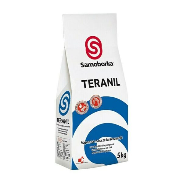 Samoborka Teranil 5 kg – vapnena masa za gletanje unutarnjih zidova i stropova.