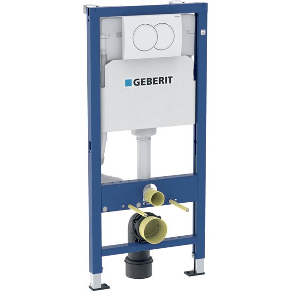 Geberit Duofix - Set Voorwandinstallatie, Compact Gaia Toilet Met Softclose Zitting Delta20 Bedieningsplaat Alpine Wit Sani11ca3152b