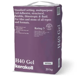 Kerakoll H40 Gel bijelo fleksibilno ljepilo za pločice u vreći od 25 kg